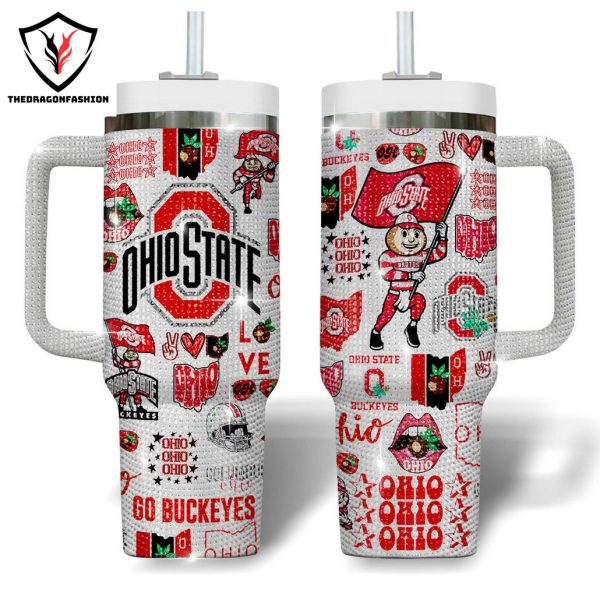 Ohio State Buckeyes Go Buckeyes Tumbler With Handle And Straw