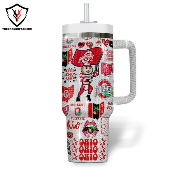 Ohio State Buckeyes Go Buckeyes Tumbler With Handle And Straw