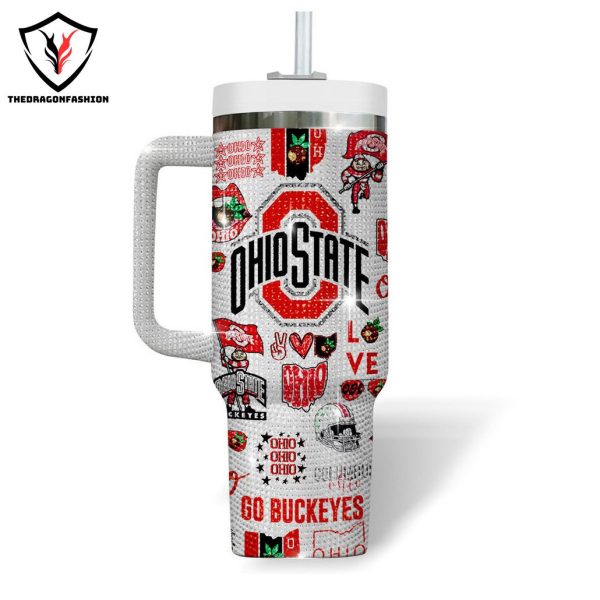 Ohio State Buckeyes Go Buckeyes Tumbler With Handle And Straw