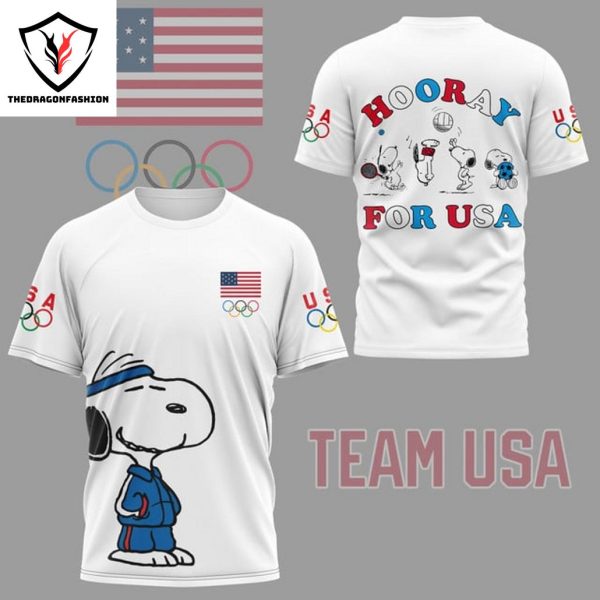 Olympics Paris 2024  Hooray For USA 3D T-Shirt