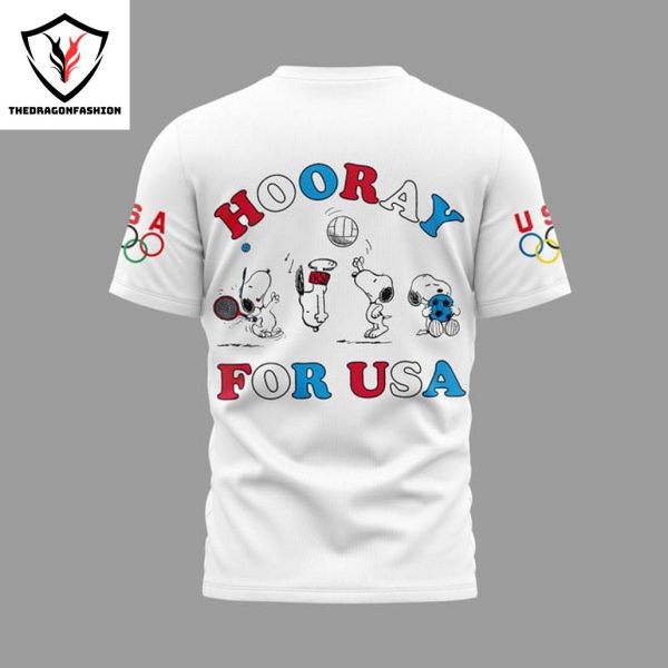 Olympics Paris 2024  Hooray For USA 3D T-Shirt