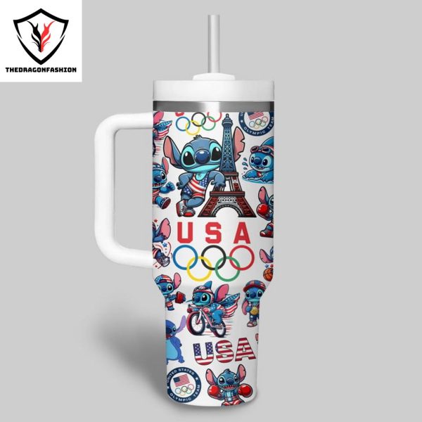 Olympics Paris 2024 USA Go For The Gold Tumbler With Handle And Straw