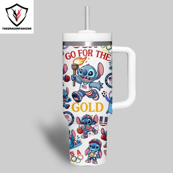 Olympics Paris 2024 USA Go For The Gold Tumbler With Handle And Straw