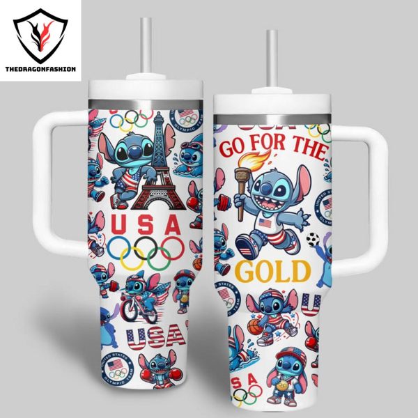 Olympics Paris 2024 USA Go For The Gold Tumbler With Handle And Straw