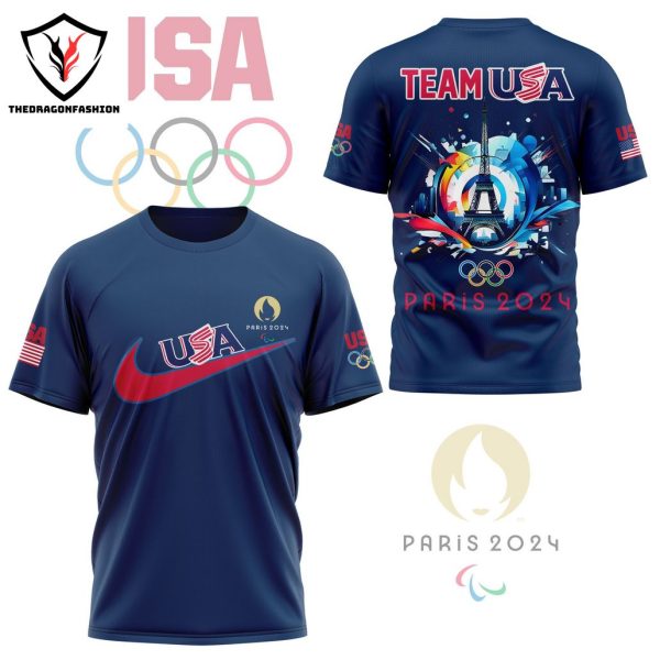 Paris 2024 Olympic Team USA 3D T-Shirt – Blue