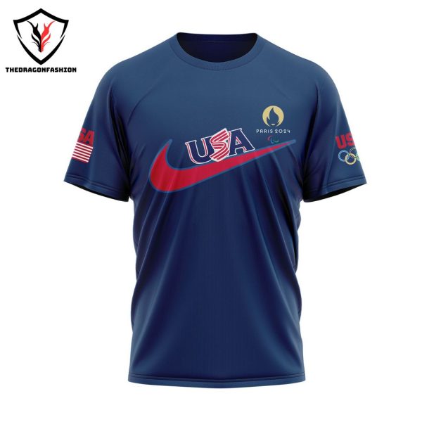 Paris 2024 Olympic Team USA 3D T-Shirt – Blue