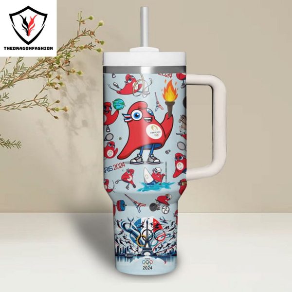 Paris 2024 Olympics Tumbler With Handle And Straw