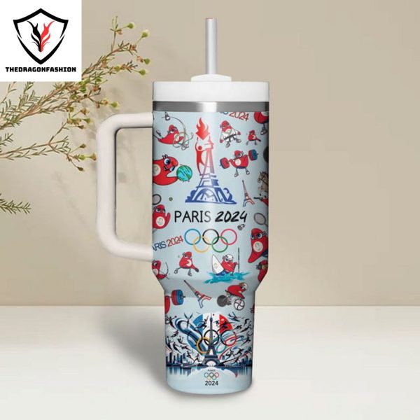 Paris 2024 Olympics Tumbler With Handle And Straw