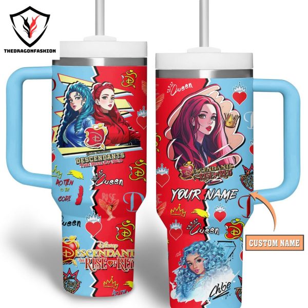 Personalized Descendants The Rise Of Red Tumbler With Handle And Straw