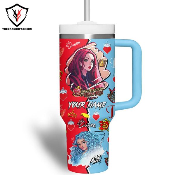 Personalized Descendants The Rise Of Red Tumbler With Handle And Straw