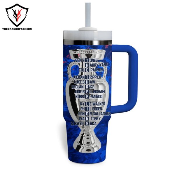 Personalized England Euro 2024 Champions The Three Lions Tumbler With Handle And Straw