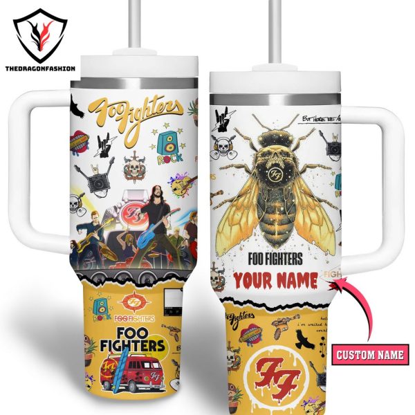 Personalized Foo Fighters Tumbler With Handle And Straw