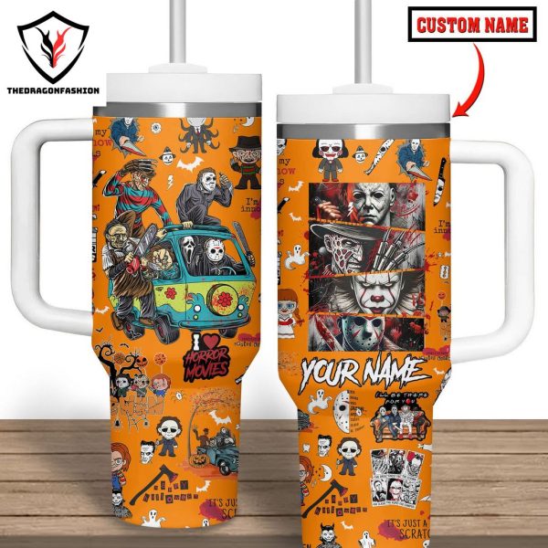 Personalized Horror Movie Tumbler With Handle And Straw