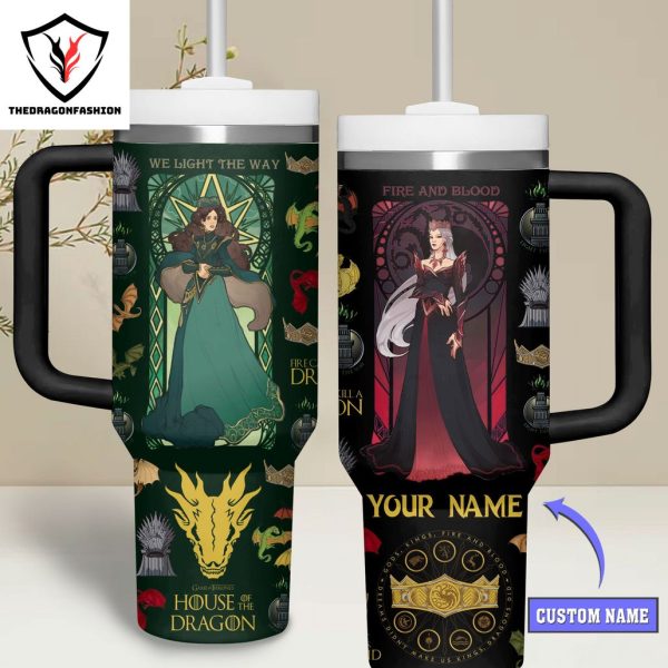 Personalized House Of The Dragons Game Of Thrones Tumbler With Handle And Straw