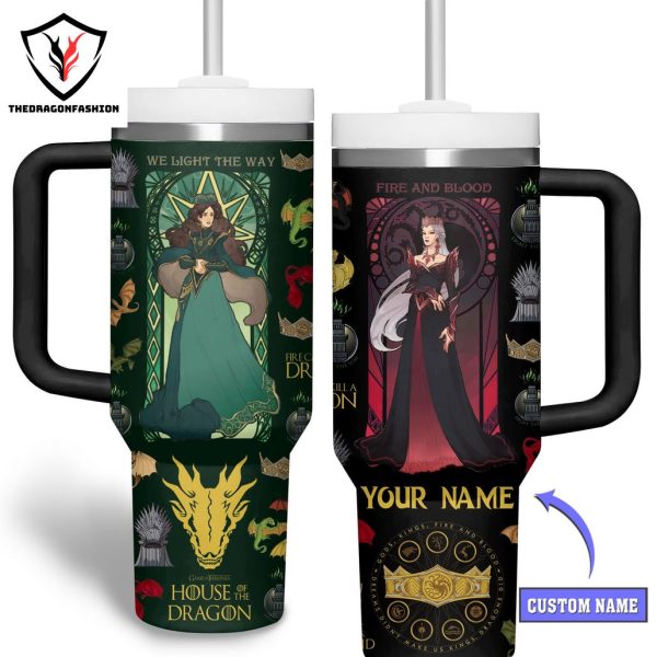 Personalized House Of The Dragons Game Of Thrones Tumbler With Handle And Straw