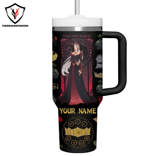 Personalized House Of The Dragons Game Of Thrones Tumbler With Handle And Straw