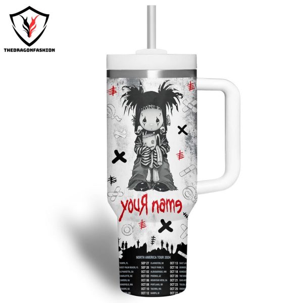 Personalized Korn North America Tour 2024 Tumbler With Handle And Straw