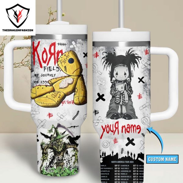 Personalized Korn North America Tour 2024 Tumbler With Handle And Straw