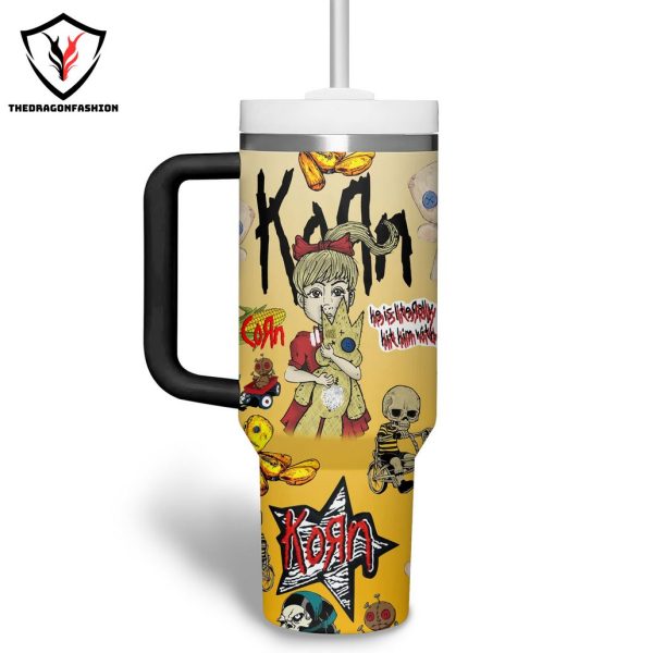 Personalized Korn Tumbler With Handle And Straw