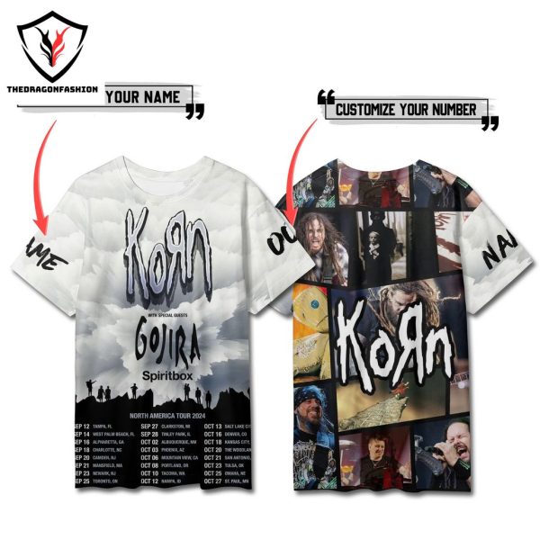 Personalized Korn With Special Guests Gojira Spiritbox North America Tour 2024 3D T-Shirt