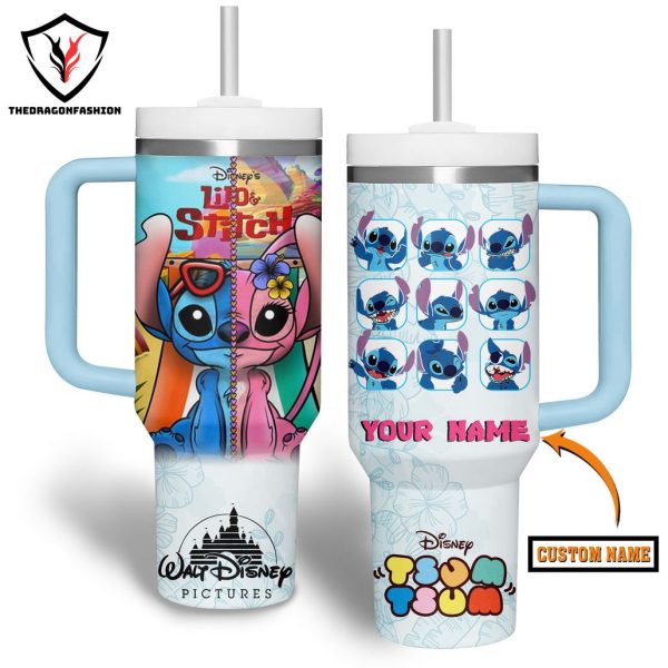 Personalized Lilo & Stitch Tumbler With Handle And Straw