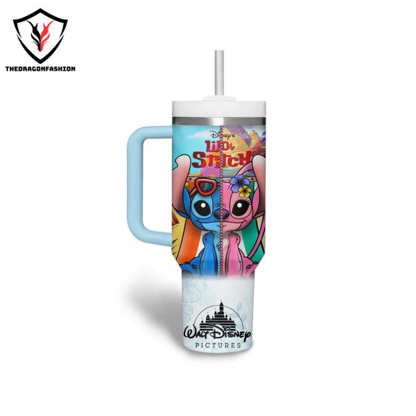 Personalized Lilo & Stitch Tumbler With Handle And Straw