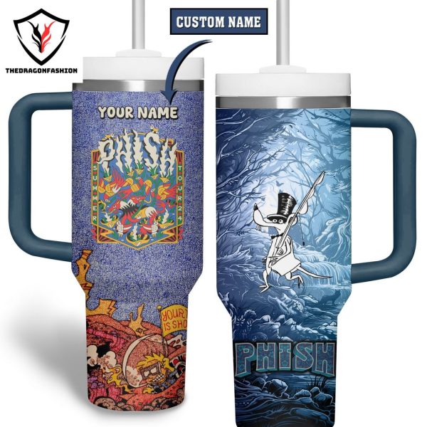 Personalized Phish Tumbler With Handle And Straw