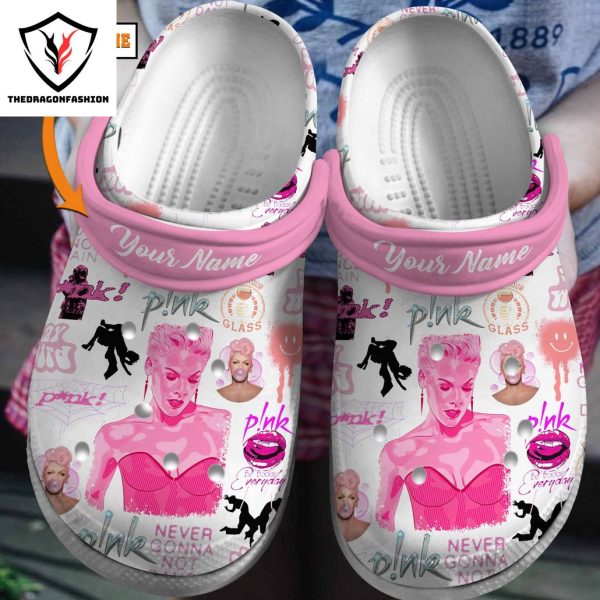 Personalized Pink Never Gonna Not Dance Again Crocs