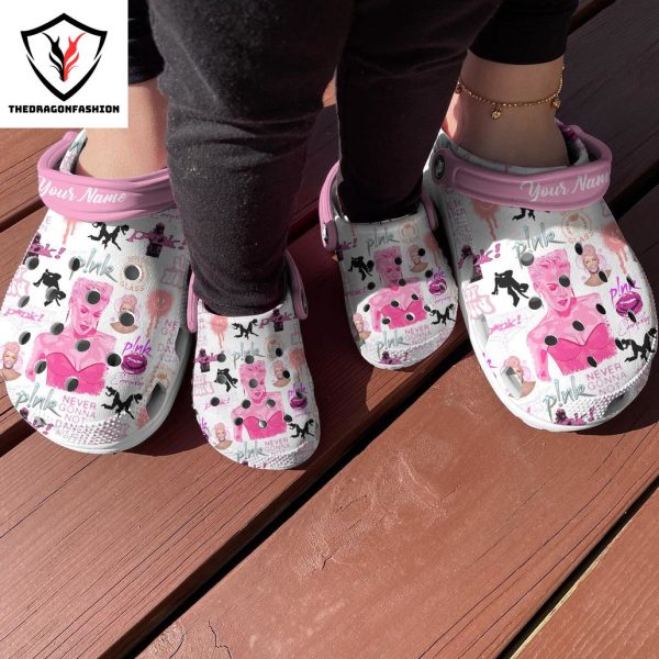 Personalized Pink Never Gonna Not Dance Again Crocs