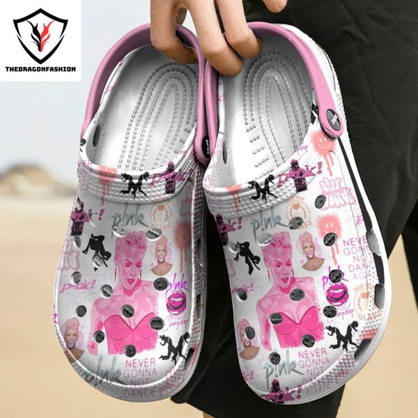 Personalized Pink Never Gonna Not Dance Again Crocs