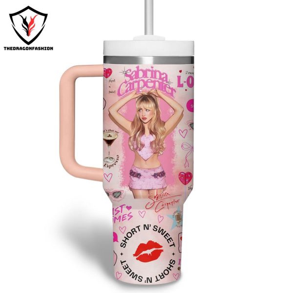 Personalized Sabrina Carpenter Please Please Please Tumbler With Handle And Straw