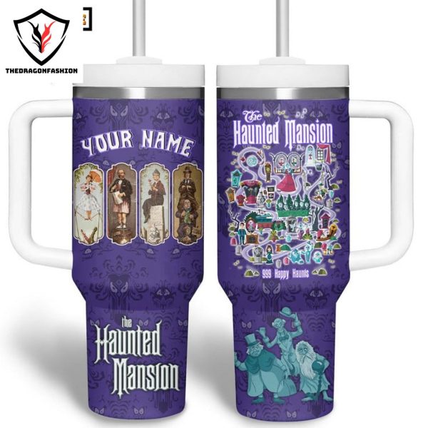 Personalized The Haunted Mansion Tumbler With Handle And Straw