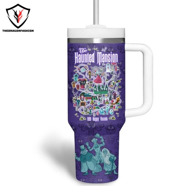 Personalized The Haunted Mansion Tumbler With Handle And Straw