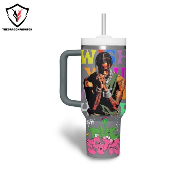 Personalized Travis Scott Tumbler With Handle And Straw