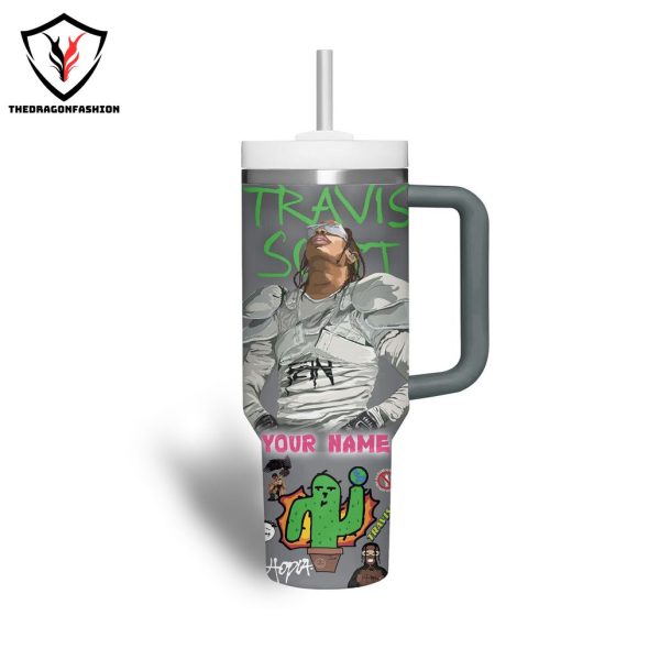 Personalized Travis Scott Tumbler With Handle And Straw