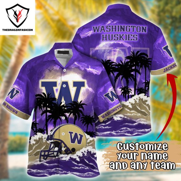 Personalized Washington Huskies Summer Hawaiian Shirt