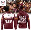 Queensland Maroons State Of Origin 2024 Back To Back To Back Hoodie