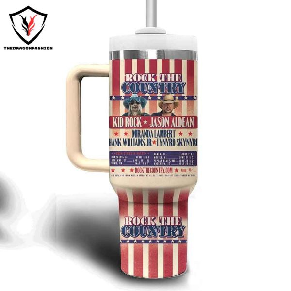 Rock The Country Kid Rock x Jason Aldean Tumbler With Handle And Straw