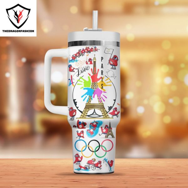 Summer Olympic Paris 2024 Tumbler With Handle And Straw