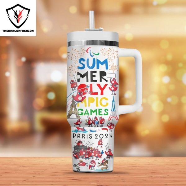 Summer Olympic Paris 2024 Tumbler With Handle And Straw