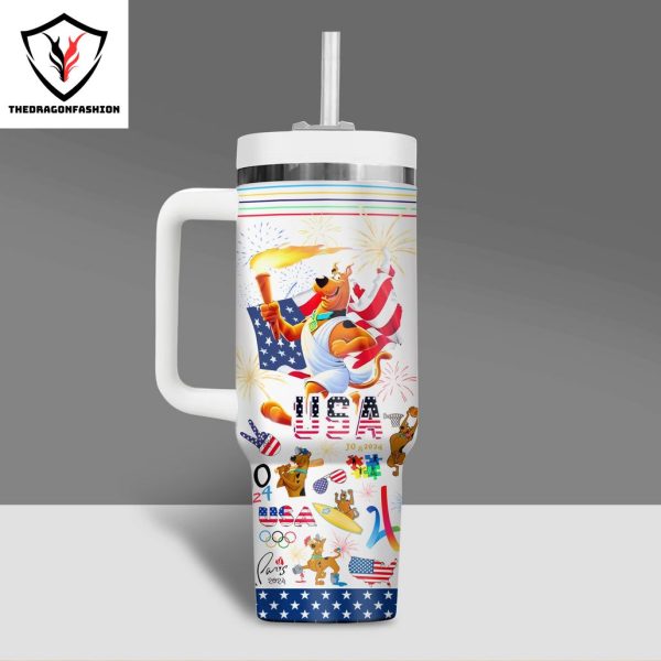 Team USA Going For The Gold Olympic Paris 2024 Tumbler With Handle And Straw