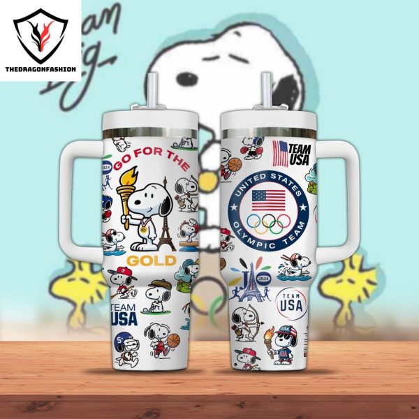 Team USA Olympics Paris 2024 Go For The Gold Tumbler With Handle And Straw