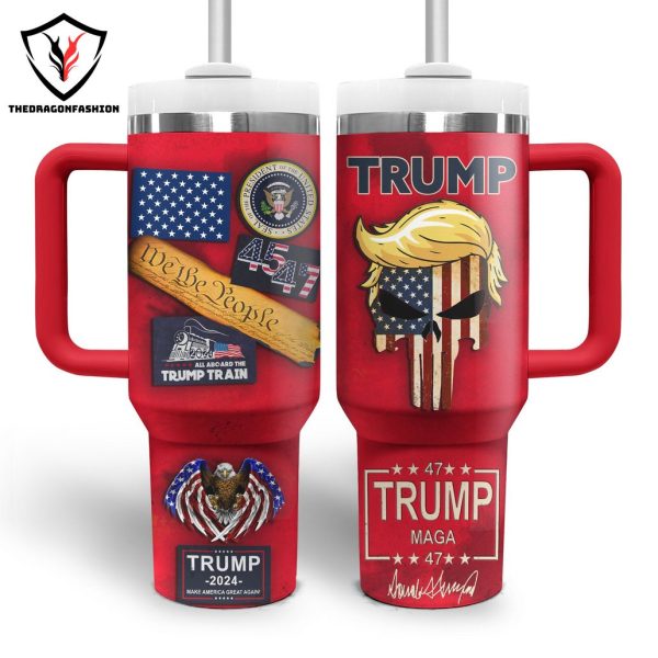 Trump 2024 Tumbler With Handle And Straw