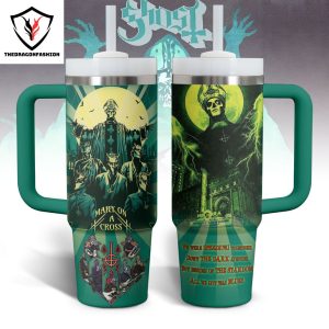 Ghost Band – He Back Tumbler With Handle And Straw