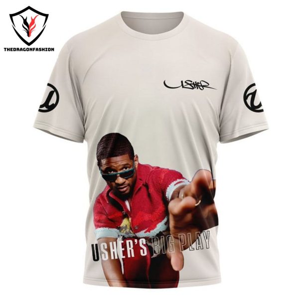 Usher Is Big Play Design 3D T-Shirt