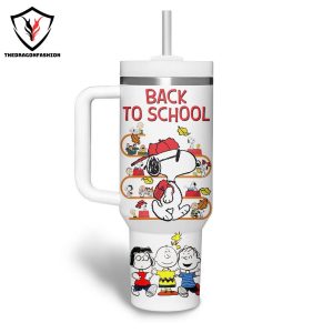 Personalized Snoopy Back To School Tumbler With Handle And Straw