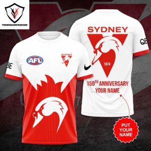 AFL Team Sydney Swans 2024 150th Anniversary 3D T-Shirt