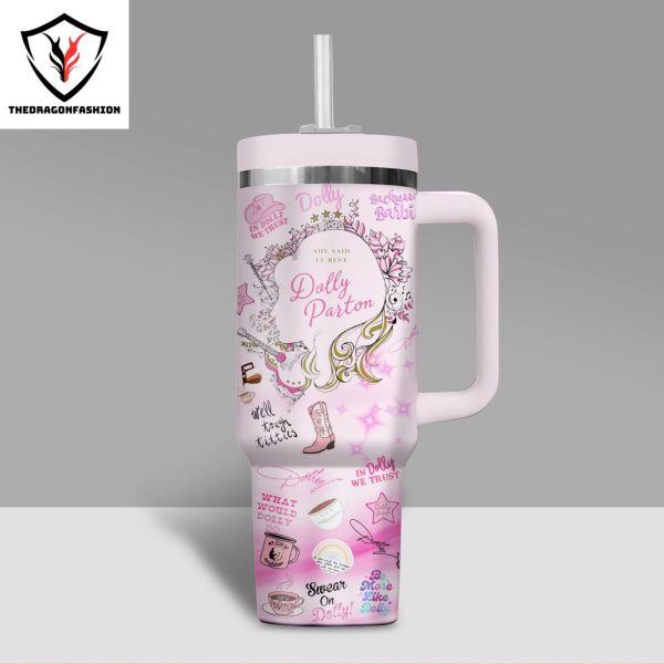 What Would Dolly Do – Dolly Parton Tumbler With Handle And Straw