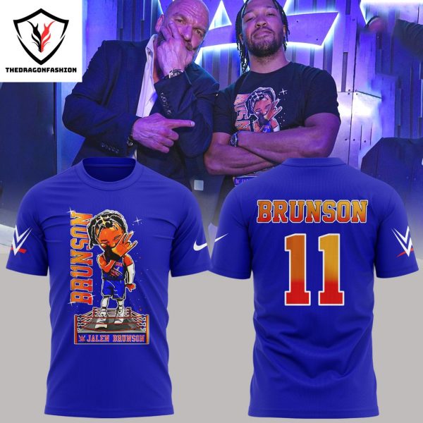 WWE Jalen Brunson 11 New York Knicks 3D T-Shirt – Blue