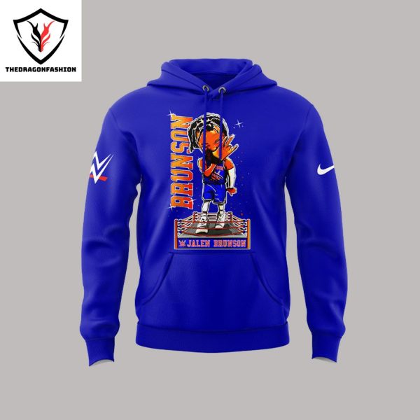 WWE Jalen Brunson 11 New York Knicks Design Hoodie – Blue